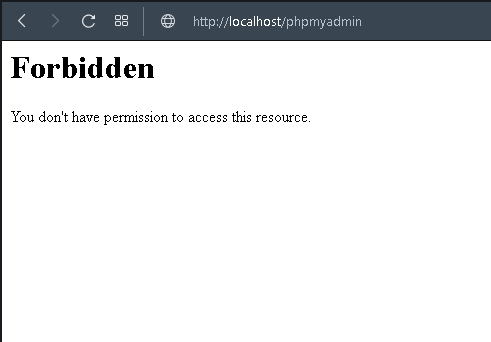 Accès phpmyadmin interdit