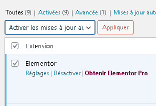 Activation des mises à jours auto pour toutes les extensions