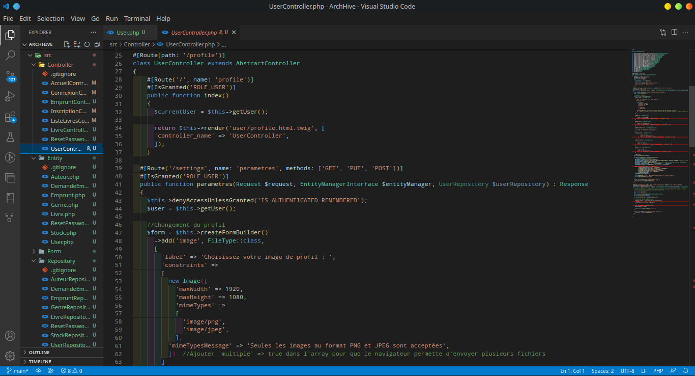 Gestion du profil et des paramètres de l'utilisateur