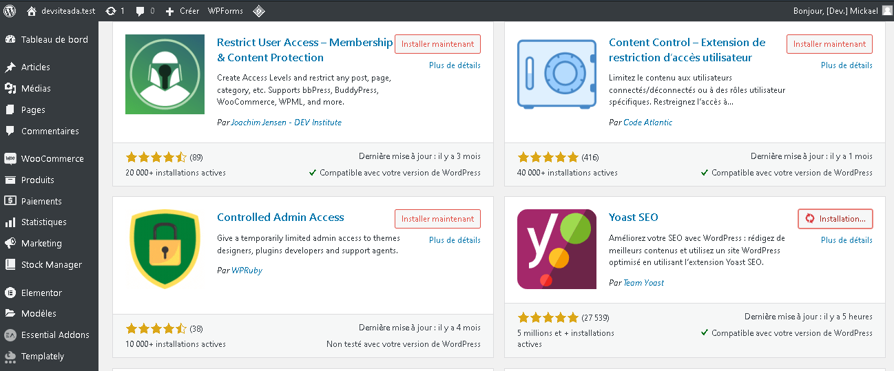 Installation de YoastSEO