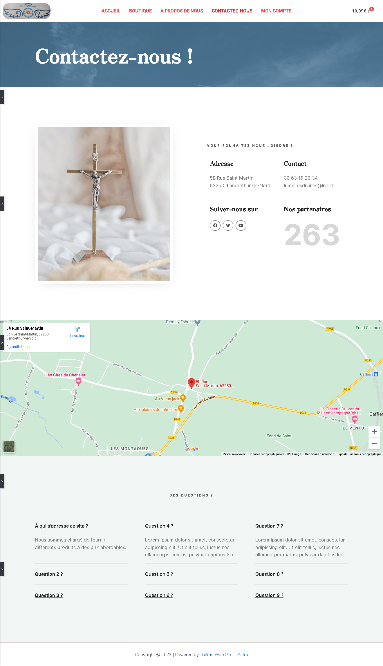 Modifications de la page Contactez-nous